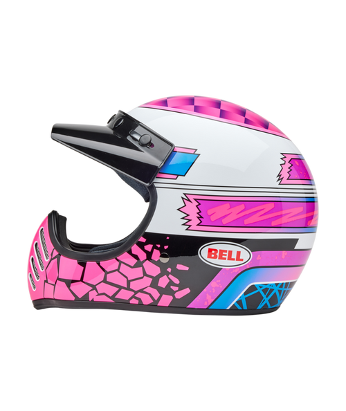 BELL Moto-3 Helmet - Deathspray Gloss Pink Purple - Extra