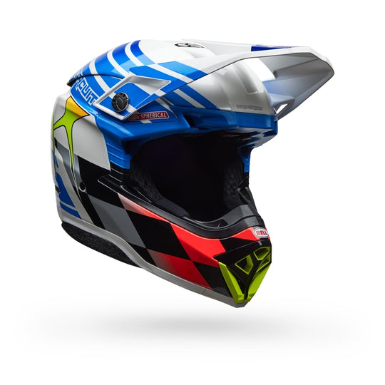 BELL Moto-10 Spherical Helmet - Pro Circuit 25 Gloss Blue/White - Main