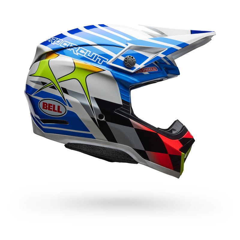 BELL Moto-10 Spherical Helmet - Pro Circuit 25 Gloss Blue/White - Extra