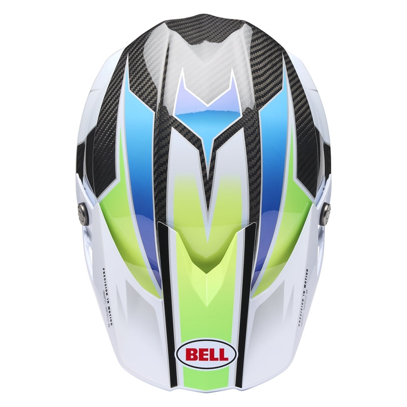 BELL Moto-10 Spherical Helmet - Grid White/Blue - Extra