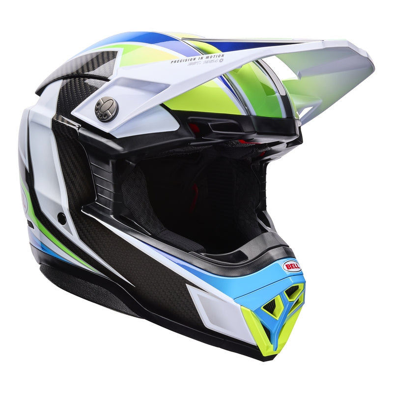 BELL Moto-10 Spherical Helmet - Grid White/Blue - Main