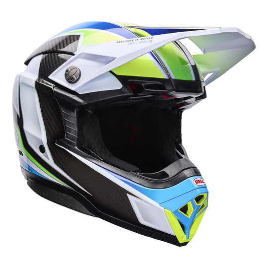 BELL Moto-10 Spherical Helmet - Grid White/Blue - Main