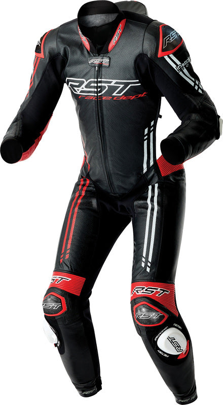RST Race Dept V4.2 D3O Airbag Leather Suit - Black/Red/White - Extra