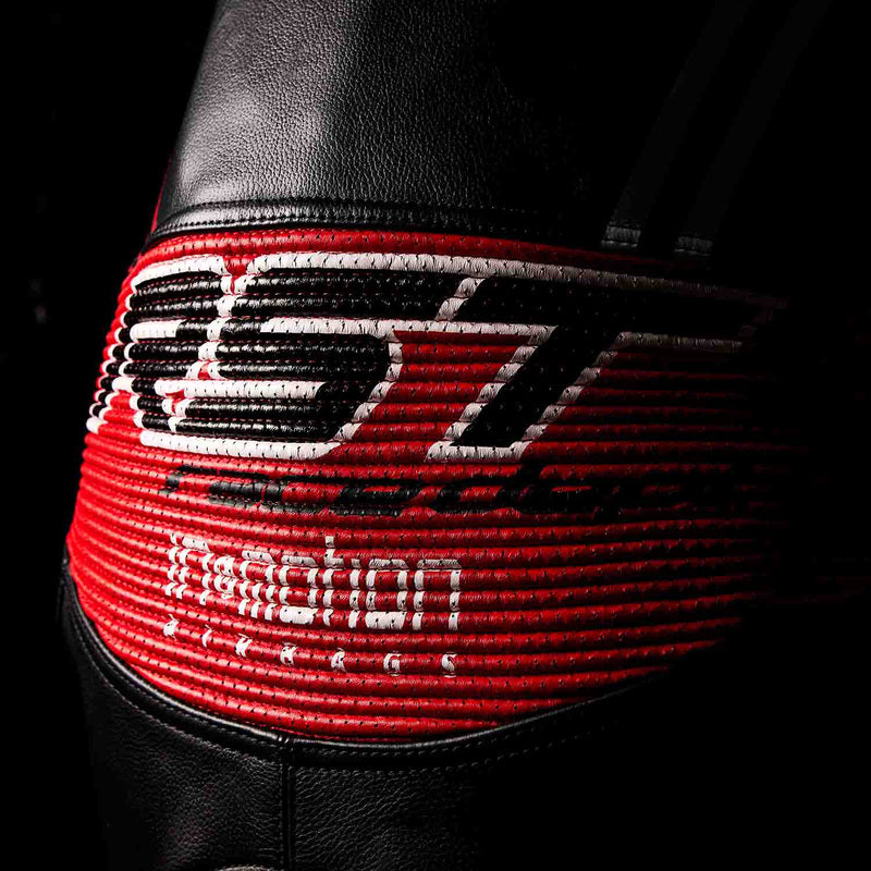 RST Race Dept V4.2 D3O Airbag Leather Suit - Black/Red/White - Extra