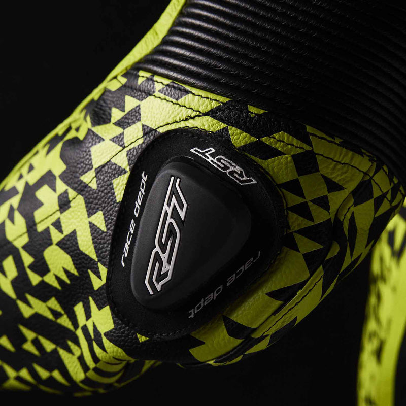 RST Pro Series D3O Airbag Leather Suit - Black/Flo Yellow - Extra