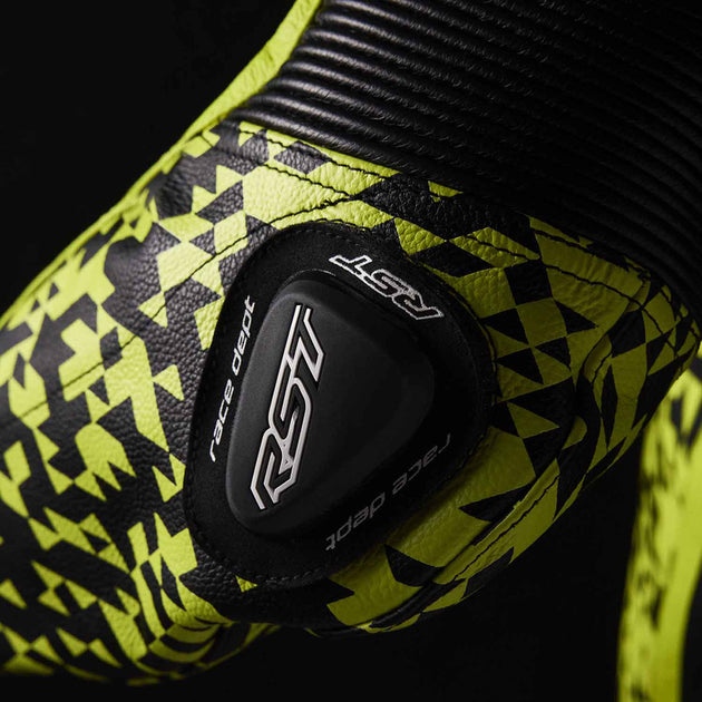 RST Pro Series D3O Airbag Leather Suit - Black/Flo Yellow - Extra