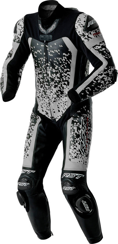 RST Pro Series D3O Airbag Leather Suit - Black/Silver - Extra