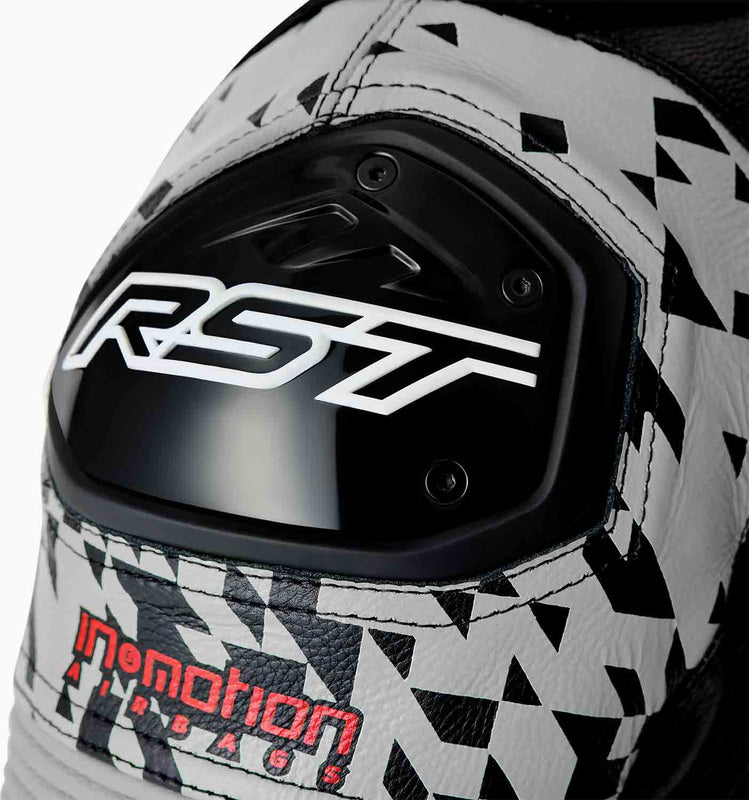 RST Pro Series D3O Airbag Leather Suit - Black/Silver - Extra