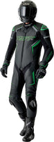 RST S1 D3O Leather Suit - Black/Flo Green - Extra