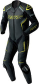 RST S1 D3O Leather Suit - Black/Flo Yellow - Extra