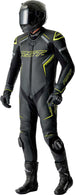 RST S1 D3O Leather Suit - Black/Flo Yellow - Extra