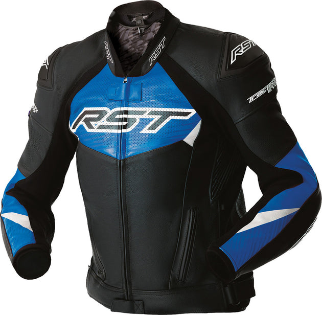 RST Tractech Evo D3O Leather Jacket - Black/Blue - Main