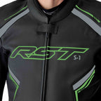 RST S1 D3O Leather Jacket - Black/Neon Green - Extra