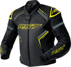 RST S1 D3O Leather Jacket - Black/Neon Yellow - Main