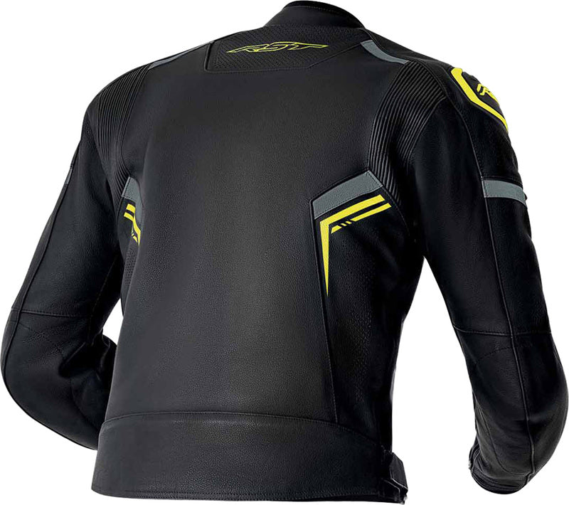 RST S1 D3O Leather Jacket - Black/Neon Yellow - Extra