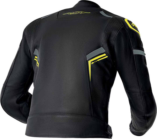 RST S1 D3O Leather Jacket - Black/Neon Yellow - Extra