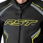 RST S1 D3O Leather Jacket - Black/Neon Yellow - Extra