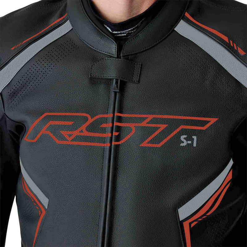 RST S1 D3O Leather Jacket - Black/Red - Extra