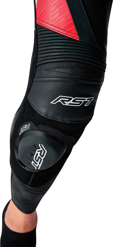 RST Tractech Evo D30 Leather Pants - Black/Flo Red - Extra