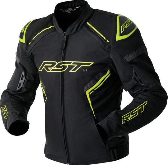 RST S1 D3O Textile Jacket - Black/Flo Yellow - Main
