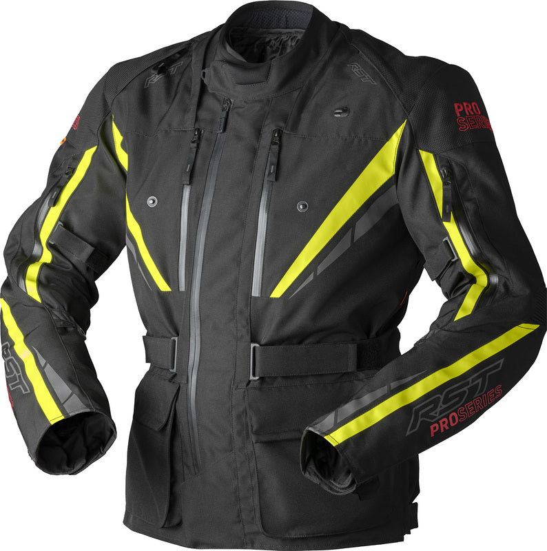 RST Pro Series Paragon D3O Textile Jacket - Black/Flo Yellow - Extra