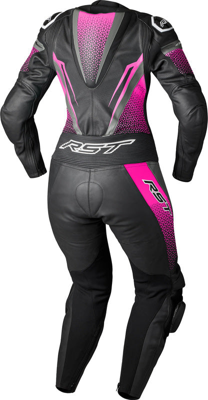 RST Tractech Evo D3O Leather Suit - Black/Pink - Extra