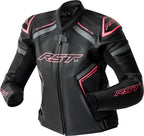 RST S1 D3O Leather Ladies Jacket - Black/Pink - Main