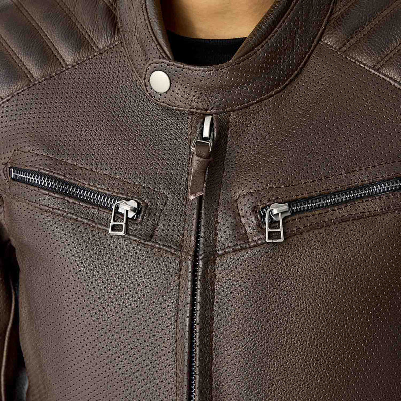 RST Roadster Air D3O Leather Ladies Jacket - Brown - Extra