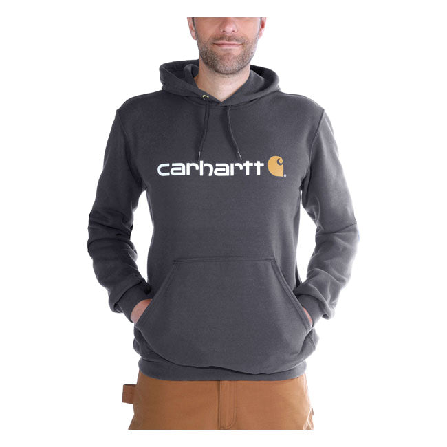 Carhartt Signature logo hoodie carbon heather