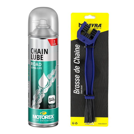 MOTOREX OFERTA - Spray Lant ROAD [WHITE] SPRAY - 500ml [CHAIN LUBE]<br> + MYRA PERIE CURATARE LANT [OUT1015]