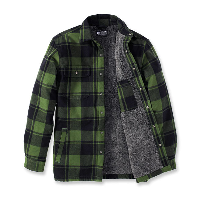 Carhartt Flannel sherpa-lined shirt chive