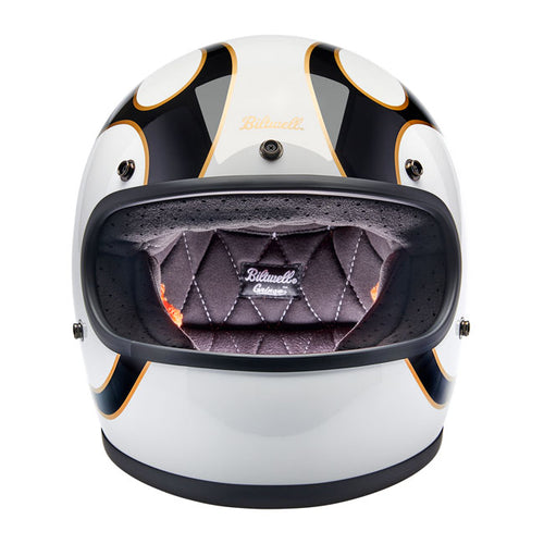 Biltwell Gringo helmet gloss white/black flames