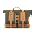 Longride, ''Old Chopper'' waxed cotton saddlebag. Khaki
