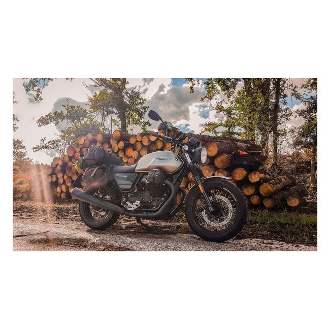 Longride, ''Old Chopper'' waxed cotton saddlebag. Khaki