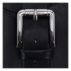 Longride, swingarm bag. Smooth, black leather