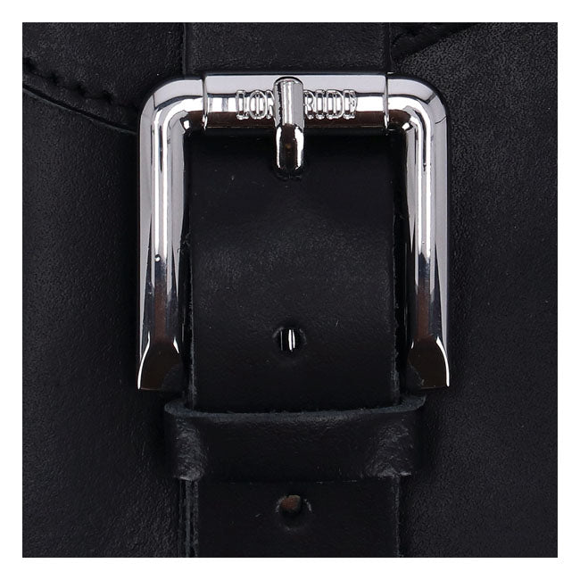 Longride, swingarm bag. Smooth, black leather