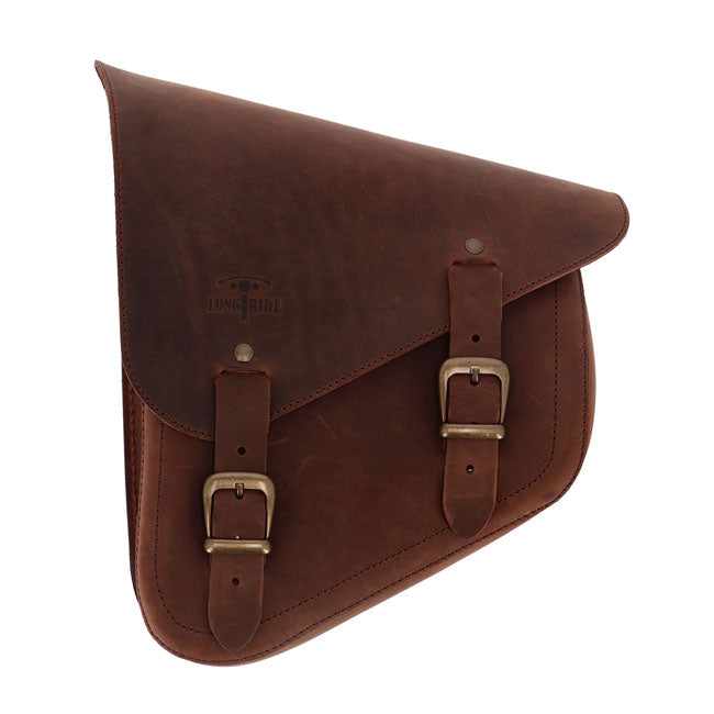 Longride, swingarm bag. Smooth, brown leather