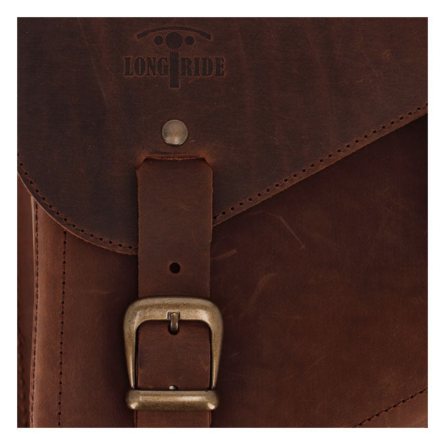 Longride, swingarm bag. Smooth, brown leather