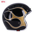 13 1/2 Skull bucket helmet flames gold
