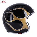 13 1/2 Skull bucket helmet flames gold