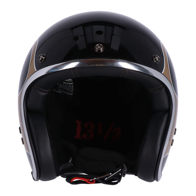 13 1/2 Skull bucket helmet flames gold