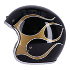 13 1/2 Skull bucket helmet flames gold