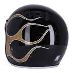 13 1/2 Skull bucket helmet flames gold