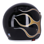 13 1/2 Skull bucket helmet flames gold