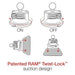 Baza cu ventuză RAM® Twist-Lock™ cu bilă