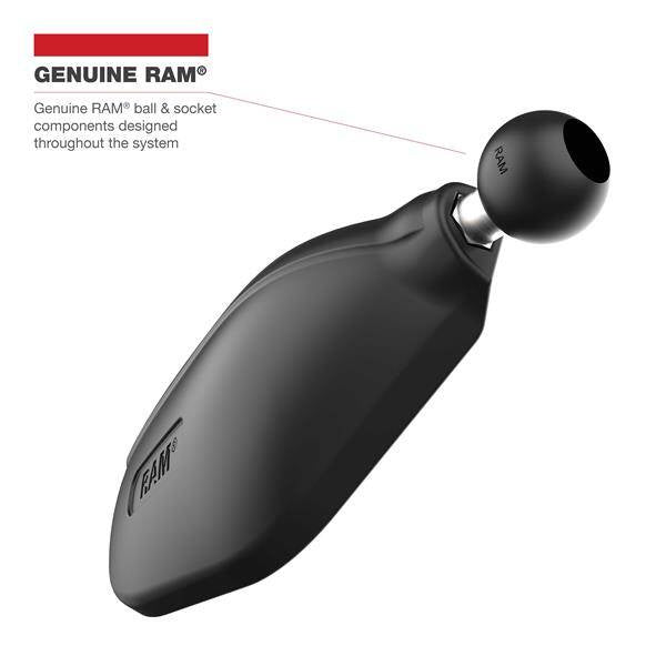 Kit RAM® Tough-Mirror™ cu baze M10-1.25 + adaptoare M10-1.5 - braț lung