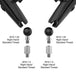 Kit RAM® Tough-Mirror™ cu baze M10-1.25 + adaptoare M10-1.5 - braț lung