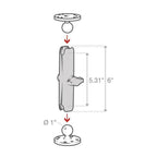 RAM® Braț dublu - dimensiune B lung