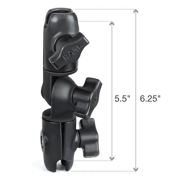 RAM® Braț pivotant și cu clichet din material compozit cu două prize