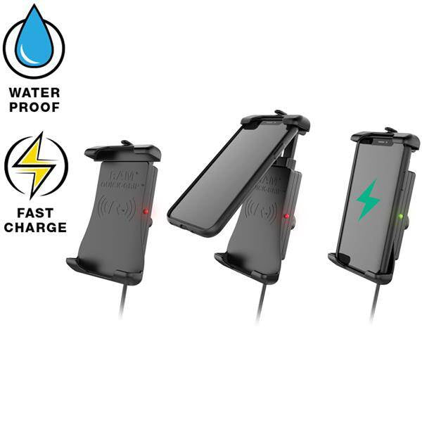 RAM® Quick-Grip™ 15W Suport de încărcare wireless rezistent la apă cu încărcător